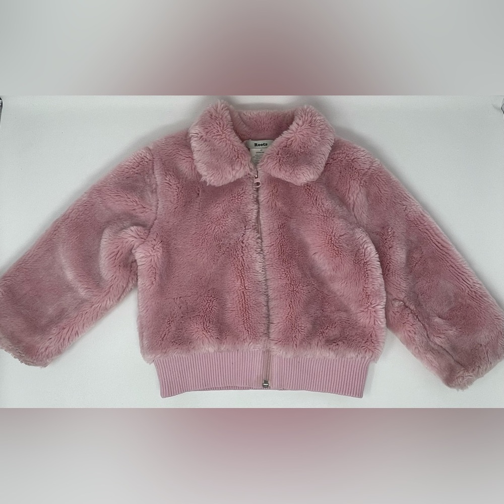 ROOTS: Fuzzy Pink Bomber Jacket, Kids Size 4T